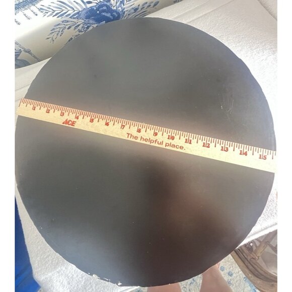 Round Mother Of Pearl Tray White Capiz Shell 16" D Ivory White Elegant Beautiful - Picture 9 of 11